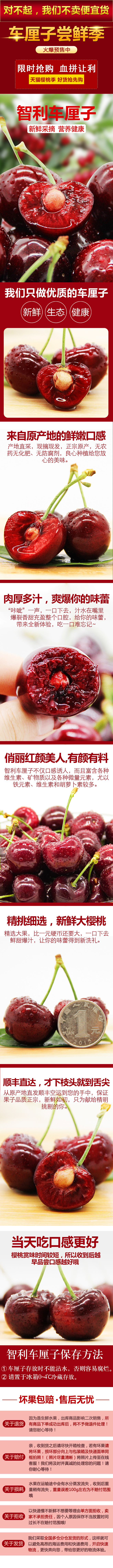 红樱桃车厘子水果详情页