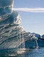 Melting Water Streams from iceberg in Disko Bay, Greenland
