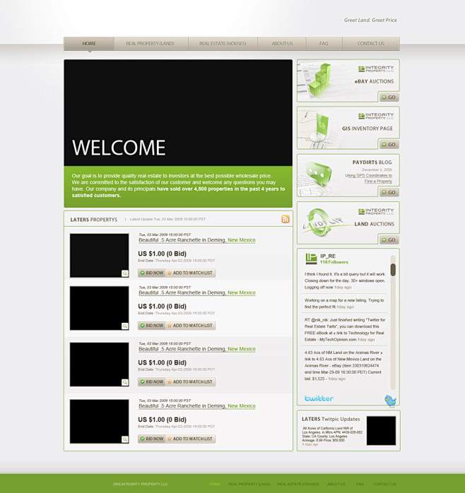 绿色网页的psd网页模板_博客网站模板下...