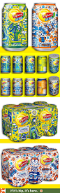 Lemon and Peach Lipton Ice Tea can designs from 2012 for Europe and Mexico by illustrator Mr. Kone