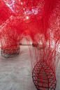 Chiharu Shiota, Uncertain Journey, 2016, Installation view, Courtesy the artist and BlainSouthern, Photo Christian Glaeser