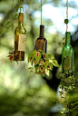DIY Wine Bottle Hanging Planters diy