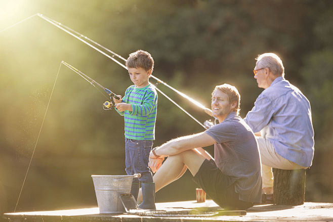 Boy, father and gran...