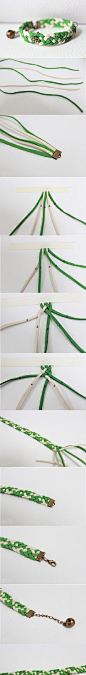 常见简单五股皮绳编织的宽手镯 手链 手绳-手工制作diy-唯美系网