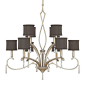 Capital Lighting; Elan Collection; Brushed Silver; Chandelier, Black Shades, Crystal, Drum Shade, Winter Gold, Traditional: 