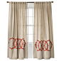 BR Curtains (qty: 4). Don't let this craptastic pic fool you--these curtains are really nice-looking and would coordinate really well with your existing bedding. Threshold™ Fretwork Border Window Panel: 