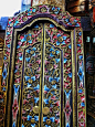 Indian Carved Floral Door