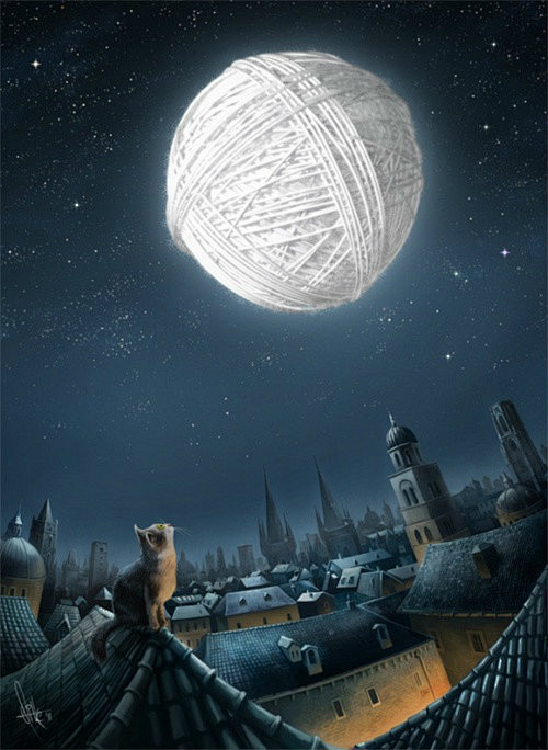 想做一只猫，夜夜在房顶看月亮