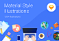 Icons : Inspired from the style of illustrations used in most material design apps, the Material Style Illustrations kit contains more than 120 ready to use, fully customisable, fully scalable illustrations. Crafted especially for UI designers who mostly 