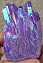 Purple Flame Aura Crystal Quartz Cluster ~ CZ63214: 