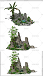 新中式假山叠石水景庭院景观小品SU模型