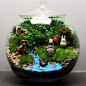 最优质的配件材料、苔藓、植物搭建的以宫崎骏龙猫 为主题场景的苔藓微景观；