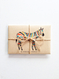 Colorful Zebra - Greeting Card set - Kraft Envelope - Horse Animal Illustration - Holiday Card - Anniversary - Celebration - Birthday by dekanimal (5.50 USD)