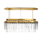 Babel Snooker Suspension | Luxxu | Modern Design and Living : The myth is shaped into a luxury lighting suspension and present in every handmade crystal glass. The rectangular gold plated brass levels conceive an exclusive pattern of lighting refraction a