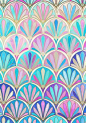 Glamorous Twenties Art Deco Pastel Pattern Art Print