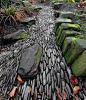 This dry creek bed landscaping looks so much like rushing water! Gorgeous! by Surelikes#旱溪#