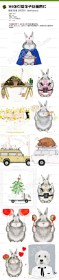 189张可爱兔子绘画图片 画画临摹参考图片 DearHancock-淘宝网
