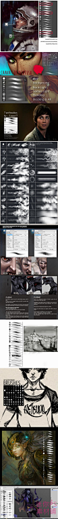 40组PHOTOSHOP专用CG原画漫画人物景色皮肤质感PS绘画插画笔刷-淘宝网