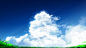 General 2560x1440 clouds sky grass artwork painting anime plants white blue