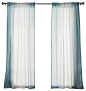 Faux Linen Ombre Border Sheer, Rod Pocket contemporary-curtains