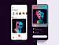 Instagram Redesign Visual Concept fab gradient minimalist clean clothing fashion stories comment photo gallery instagram list material app ui flat