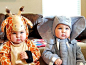 the cutest elephant and giraffe, I ever did see.