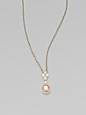 Mikimoto Diamond Accented 18k White Gold 8mm Akoya Pearl Pendant Necklace in White (pearl) | Lyst