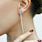 "Golda (Long)" 18K White Gold Diamond Earrings - Shop Fine Jewelry Online | Plukka