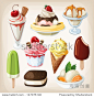 set of colorful tasty isolated...