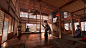 Westworld S02 - Tea House Interior, David Moreau : Concept art of the Tea House in Shogun World. From HBO's Westworld