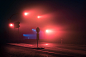 Mystical Pictures of Night Lights in the Fog