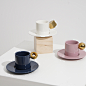 URFF | BUBBLE TEA CUP创意立体几何金色陶瓷迷你下午茶杯 马克杯-淘宝网