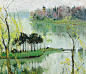 苏天赐（1922～2006） 1989年作《玄武湖》，布面 油画，45.5×53cm，签名：（背）苏天赐 玄武湖。