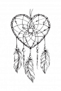 Dreamcatcher Heart illustration Premium Vector