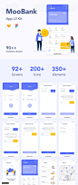 银行，金融和加密钱包应用UI工具包，MooBank UI工具包 UI设计 