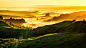 General 1920x1080 nature landscape clouds hill New Zealand grass field fence mist trees forest sunlight
