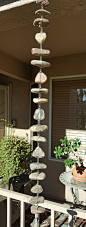This is a fun piece. 4 foot, 3 inch River Rock Rain Chain wrapped in 18 gauge Galvanized Steel wire.  Great conversation piece for any Zen Garden. $40.00  Shipping is $14.00 in a medium flat rate box.