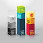 Number Colour Banners Modern Design Box Template - Infographics