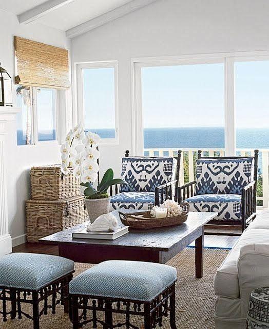 蓝色客厅十分柔和的颜色，清丽中带一点小清...