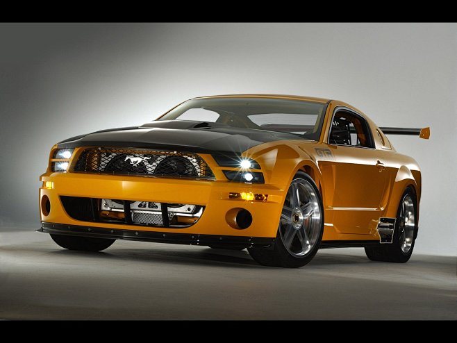 Yellow Ford Mustang ...