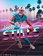 Kenny Stills : Kenny Stills Miami Dolphins Vaporwave Poster