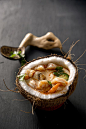 Shrimp Coconut Curry Soup { HOLY PRESENTATION BATMAN.....GORGEOUS.....I WILL BE PLATING THIS SOUP THIS EXACT WAY}