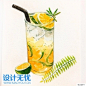 柠檬汁日式手绘美食料理插画JPG图片素材奶茶甜品小吃拉面菜单设计冰淇淋水彩