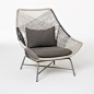 ARMCHAIRS- CHANGE CUSHION COLOUR TO GREENY/BLUEAND LEGS TO CHROME( Huron Chair | west elm ): 