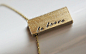 Gold Bar Raw Brass Personalized Custom by RiverValleyJewelry