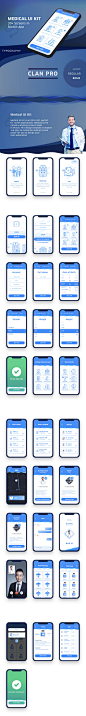 功能齐全的医疗就诊和预约类APP Ui Kits模板[Sketch]