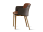 Polypropylene and leather chair with armrests PAPER | Leather chair by Desalto