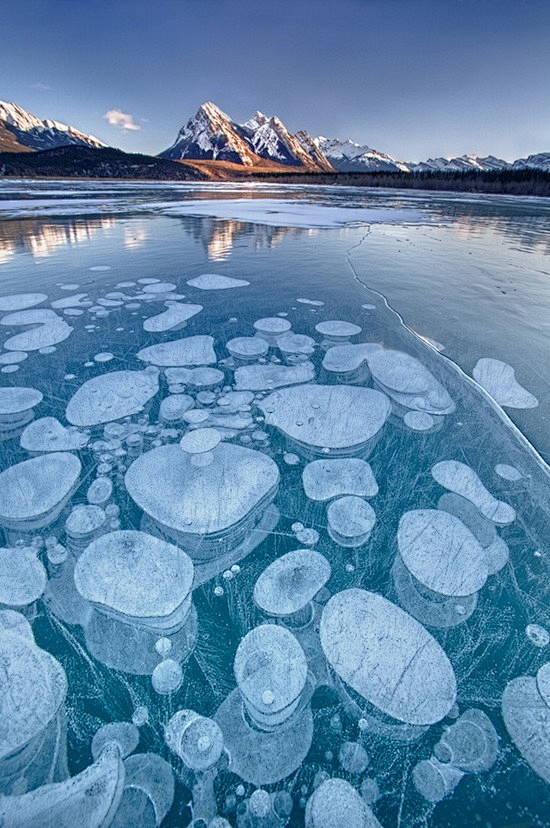 结冰的湖面，加拿大，亚伯拉罕湖。