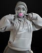 Character Concept - Bubblegum, Dr Zenith : Here's some Marvelous Designer practice based on a picture that I saw on Pinterest. ￼<br/>Sculpt in Zbrush, rendered with Vray for 3ds max.<br/>Instagram: doczenith