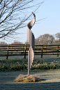 Stainless steel Geometric sculpture by artist Thomas Joynes titled: 'Flight (Stainless Steel Garden Abstract Outdoor Statue)' £3167 #sculpture #art